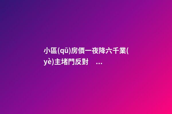 小區(qū)房價一夜降六千業(yè)主堵門反對！腰斬似的降價后果很嚴重